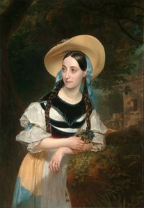 Portret van de zangeres Fanny Tacchinardi Persiani, 1812-1867, 1834 door Karl Pavlovich Bryullov