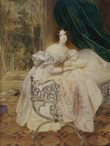 Portret van Maria Buteneva met Dochter Maria