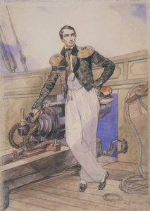 Vladimir Alexeyevich Kornilov aan boord van de brig Themistocles door Karl Pavlovich Bryullov