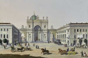 De Katholieke Kerk van St. Catherine in Sint-Petersburg, eerste helft van de 19e eeuw door Karl Petrovich Beggrov