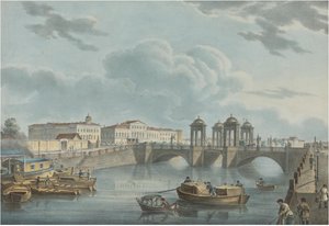 Uitzicht op de Fontanka bij de Obukhov-brug, 1823