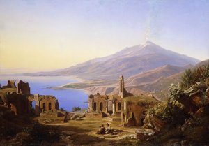 Teatro Greco, Taormina, met Etna op de Achtergrond, 1852