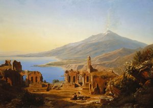 Teatro Greco, Taormina, met Etna op de Achtergrond, 1852