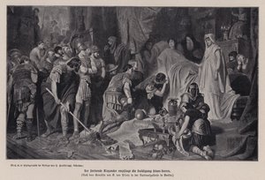 De stervende Alexander de Grote ontvangt de eerbetuigingen van zijn leger, Babylon, 323 v.Chr. door Karl Theodor von Piloty