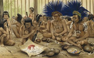Festival van de doden van de Bororo-indianen van Centraal-Brazilië