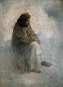 Zelfportret als Christus door Karl Wilhelm Diefenbach