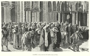 Middaggebeden in Asyut, Egypte door Karl Wilhelm Gentz