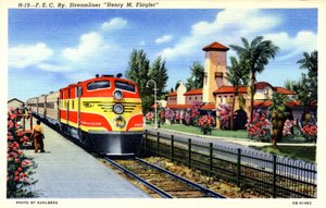 FEC Railway streamliner trein Henry M Flagler, Florida, 1940 door Karlberg