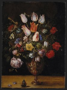 Bloemen in een vaas door Kasper or Gaspar van den Hoecke