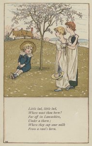 Kleine jongen, kleine jongen (kleur litho) door Kate (after) Greenaway