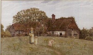 Lente Bloemen Verzamelen door Kate Greenaway
