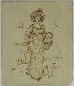 Meisje met Mand door Kate Greenaway