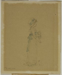 Meisje met Kat door Kate Greenaway