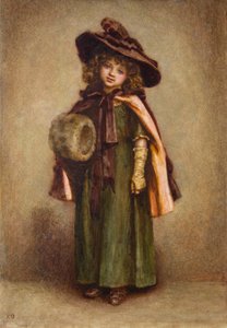 Klein meisje met mof door Kate Greenaway