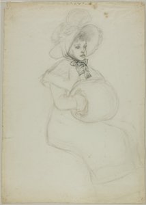 Zittend Meisje met Moffel door Kate Greenaway