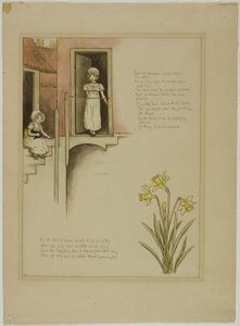 Studie voor Uit Wonder Wereld, uit Marigold Garden door Kate Greenaway