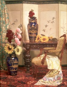 Zonnebloemen en stokrozen, 1889