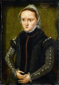 Portret van een Vrouw, waarschijnlijk een Zelfportret door Katharina van Hemessen