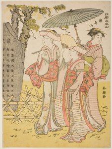 Asuka-heuvel, uit de serie "Vijf heuvels van Edo" door Katsukawa Shuncho