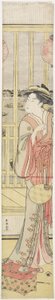 Courtisane Hanao_gi Koelt Zichzelf, ca. 1788 door Katsukawa Shuncho