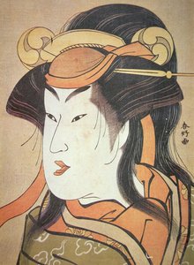 Hoofd van Japanse mannelijke acteur in vrouwelijke rol, ca. 1787-88