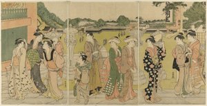 Bezoek aan een tempel gewijd aan Fudo door Katsukawa Shuncho