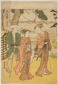 Achtste akte: De Bruidsreis (Michiyuki) uit het toneelstuk Chushingura (Schatkist van de Zevenenveertig Trouwe Retainers) door Katsukawa Shun