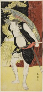 Acteurs Mimasu Tokujirô I als Hayano Kampei (Links) en Nakayama Kojûrô VI als Ono Sadakurô (Rechts) in "Schatkist van de 47 trouwe bedienden" ("Kanadehon chûshingura")