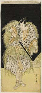 Acteurs Mimasu Tokujirô I als Hayano Kampei (Links) en Nakayama Kojûrô VI als Ono Sadakurô (Rechts) in "Schatkist van de 47 trouwe bedienden" ("Kanadehon chûshingura") door Katsukawa Shun