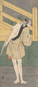 Arashi Ryuzo als een Man Gekleed in een Lichtblauw Gewaad, ca. 1796