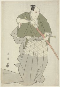 Momonoi Wakasanosuke trekt één van zijn twee zwaarden door Katsukawa Shunei
