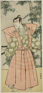 De acteur Matsumoto Koshiro IV als Hatakeyama Shigetada vermomd als Honjo Soheiji () in het toneelstuk Edo no Fuji Wakayagi Soga (), opgevoerd in het Nakamura Theater () in de eerste maand, 1789 ()