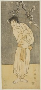 De acteur Sawamura Sojuro III als de monnik Seigen () in het toneelstuk Saikai Soga Nakamura (), opgevoerd in het Nakamura Theater () in de eerste maand, 1793 () door Katsukawa Shun