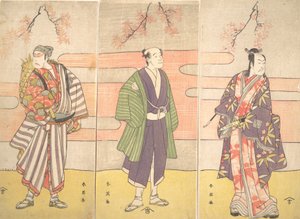 Drie ongeïdentificeerde acteurs, ca. 1793 door Katsukawa Shun