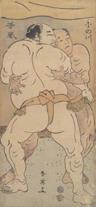 Twee Beroemde Worstelaars Onogawa en Tanikase, ca. 1795
