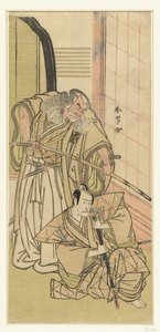 Acteurs Nakamura Nakazo I en Ichikawa Danjuro V als edellieden door Katsukawa Shunjo
