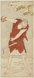 Acteur Onoe Matsusuke I als bedelmonnik in "Courtesan: Kerria Roses at Ide" ("Keisei Ide no yamabuki")