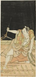 Acteurs Nakamura Nakazô I als Danshichi Kurobei en Ichikawa Danjûrô V als Issun Tokubei in "Spiegel van Osaka in het Zomerfestival" ("Natsu MatsuriNaniwa Kagami")