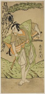 De acteur Otani Hiroemon III als Osada no Zenjo Kagemune in het toneelstuk Izu-goyomi Shibai no Ganjitsu (Eerste Voorstellingsdag van de Izu Kalender), Opgevoerd in het Morita Theater vanaf de eerste dag van de Elfde Maand, 1772