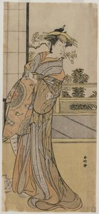 Arashi Murajiro als een courtisane met een brief, late 1780s door Katsukawa Shunko