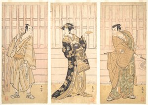 In de kamer van een huis in de Yoshiwara door Katsukawa Shunko