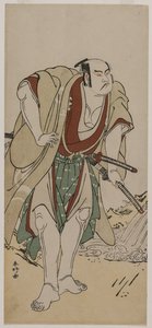 Otani Hiroji III als een Samurai naast een stroom, ca. 1780