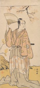 De Acteur, 3e Sawamura Sojuro met een Open Waaier door Katsukawa Shunko