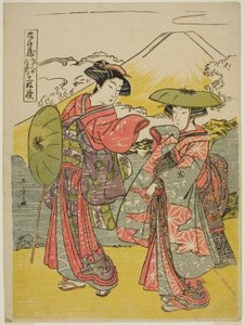 Act Acht: Bruidsreis uit het stuk Chushingura (Schatkamer van Loyale Retainers) door Katsukawa Shunsho