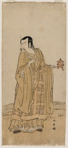 Ichimura Uzaemon IX als Shingen in Een Kralensnoer van Gebeden Geschud bij een Waterval