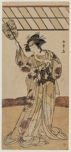 Segawa Kikunojo II als scheidsrechter van een worstelwedstrijd, ca. late 1770s
