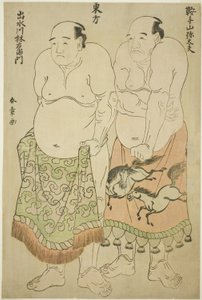 Sumoworstelaars van de Oostelijke Groep: Kurateyama Yadayû en Izumigawa Rin