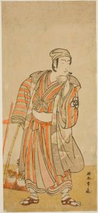 De acteur Bando Mitsugoro I als Taira no Tadamori vermomd als potplantenverkoper in het stuk Sakuya Kono Hana no Kaomise, uitgevoerd in het Nakamura Theater in de elfde maand, 1776 door Katsukawa Shunsho