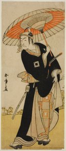 De acteur Ichikawa Danjuro V als Hanakawado no Sukeroku in het stuk Nanakusa Yosooi Soga, uitgevoerd in het Nakamura Theater in de vijfde maand, 1782 door Katsukawa Shunsho