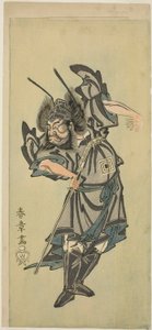 De acteur Ichikawa Danzo III als Shoki de demonenverdrijver in het stuk "Date Moyo Kumo ni Imazuma"